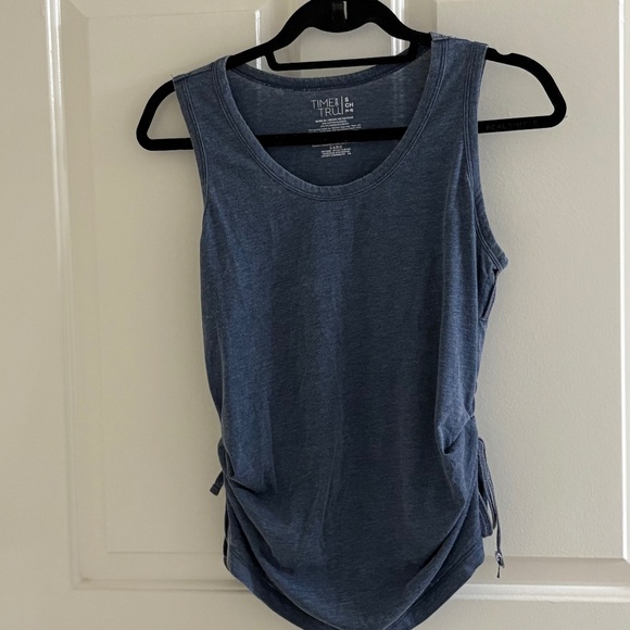 Time and Tru Blue Side-Ruched Tank Top | Women’s Small - Picture 3 of 3